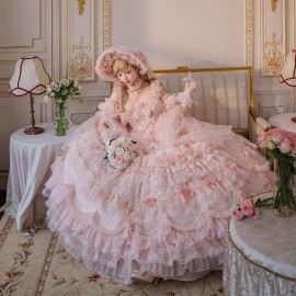 Runaway Princess (Pink) Hime Lolita Dress (Long-Length) by Cat Fairy (CF45)