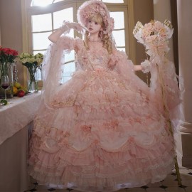 Runaway Princess (Pink) Hime Lolita Dress (Long-Length) by Cat Fairy (CF45)