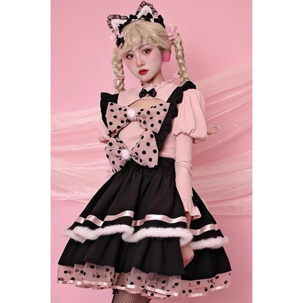 SALE! Wild Cat Kawaii Suspender Skirt by Alice Girl  (C111)