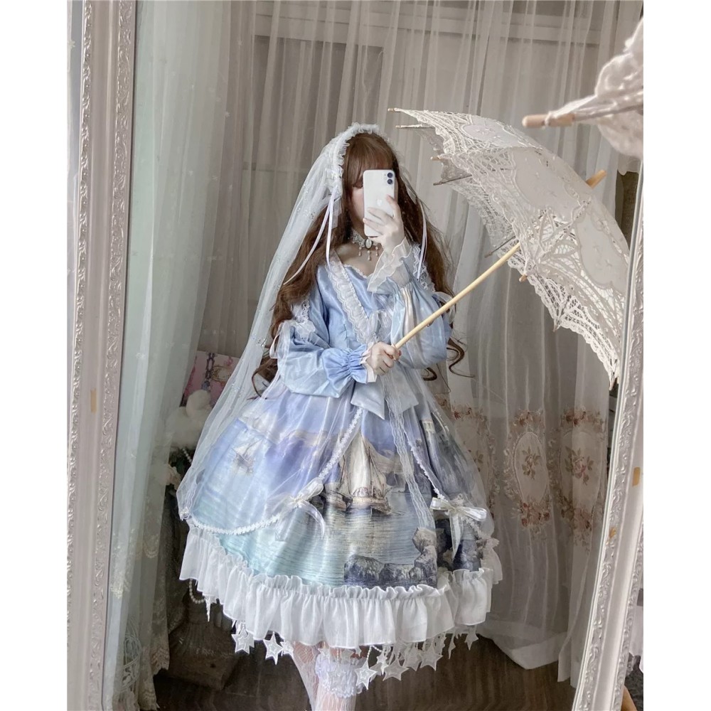 SALE! 7pc Set The Swan Princess Lolita Style Dress OP + 6 Accessories (SALECE)