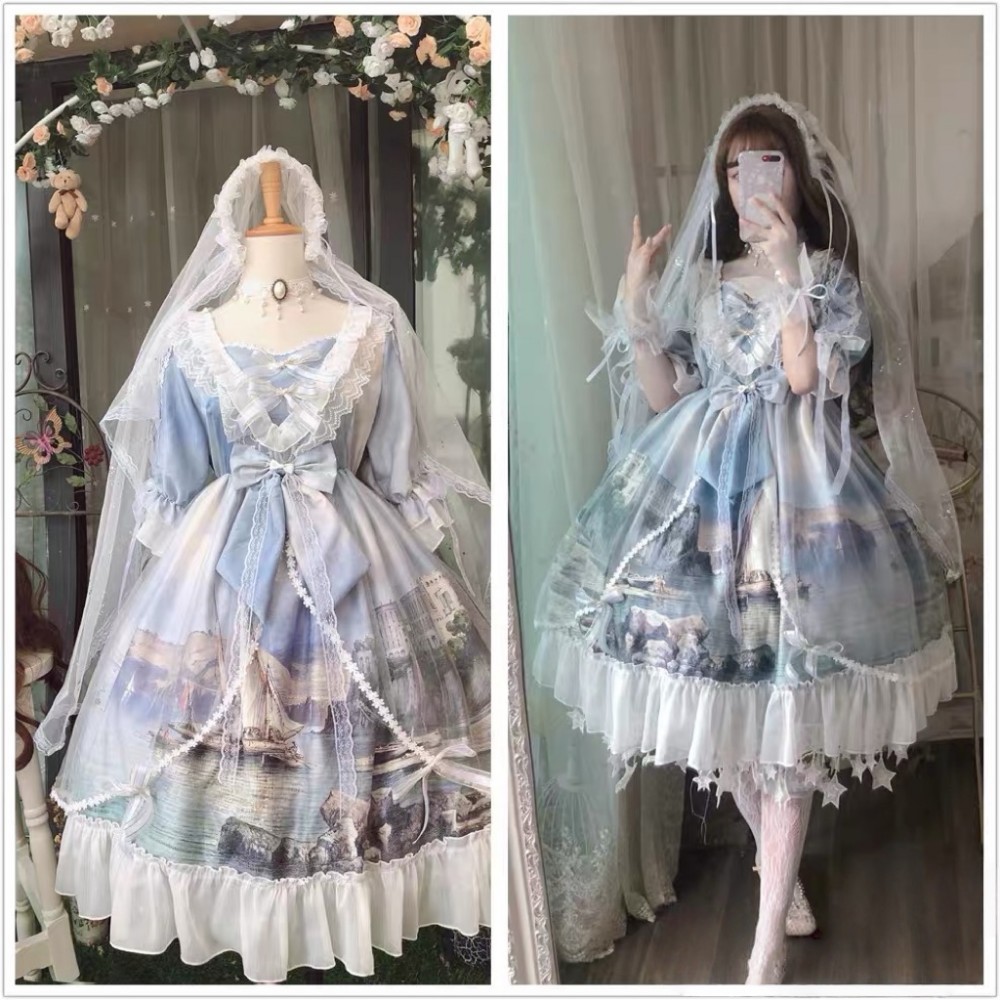 SALE! The Swan Princess Lolita Style Short Sleeve Dress OP (SALED)