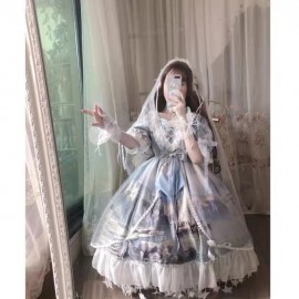 SALE! The Swan Princess Lolita Style Short Sleeve Dress OP (SALED)
