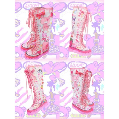 Custom Make Decora Platform Canvas Boots (CMK02)