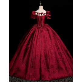Red bubble short sleeves Gown (CMK06)