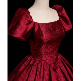 Red bubble short sleeves Gown (CMK06)