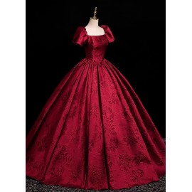 Red bubble short sleeves Gown (CMK06)