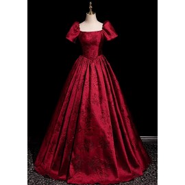 Red bubble short sleeves Gown (CMK06)