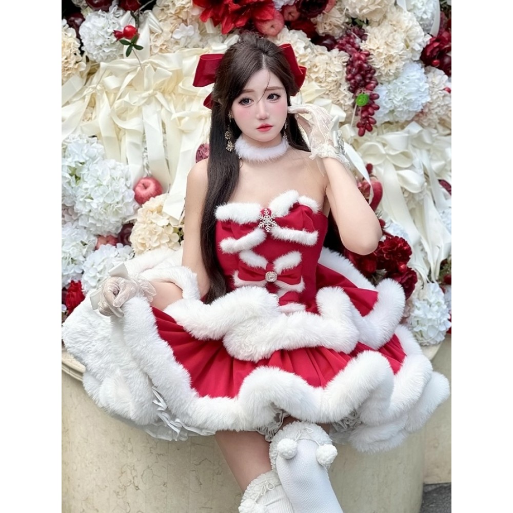 Holiday Princess Gown · Christmas Strapless Dress by Diamond Honey (DH141)