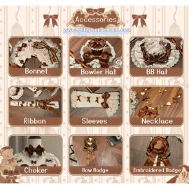 Chocolate Teddy Bear Sweet Lolita Dress by Dream Lolita (DLT05)