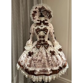 Chocolate Teddy Bear Sweet Lolita Dress by Dream Lolita (DLT05)