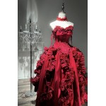 Blood-Red Feast Gothic Corset & Skirt Set Gown (SMR02)