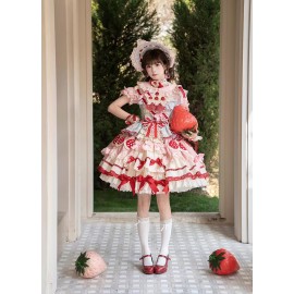 Strawberry Party Hime Lolita Dress by Hinana Queena (HQ08)
