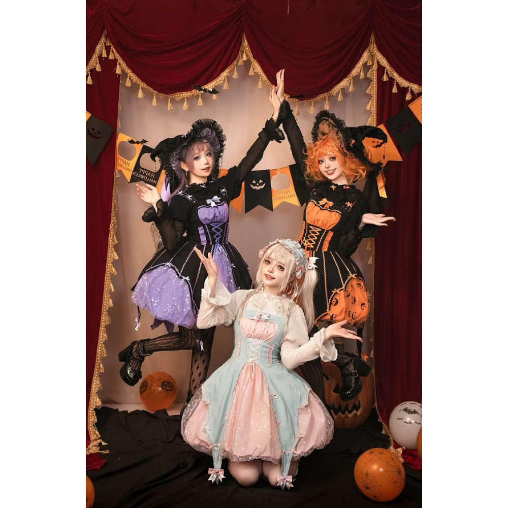 Pumpkin Lantern Halloween Lolita Dress by Lemon Honey (LH10)