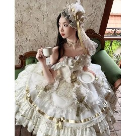 Pearl Banquet Veil Platinum SP Dream Contract Classic Lolita Dress by Dream Contract (DCT01)