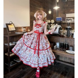 Showa Strawberry Rabbit Sweet Lolita Dress OP / JSK by Dream Lolita (DLT02)