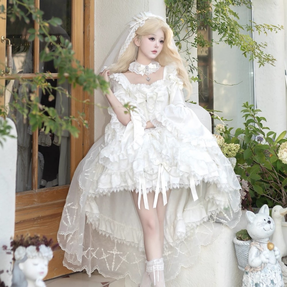Day Cross Shiro Lolita Dress OP by Heart of Eternal Night (HEN01)