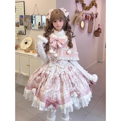 Winter Sweet Lolita Dress & Cape Outfit by Luxurious Sweet Cat (LSC01)