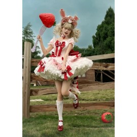 Sweet Berry Rabbit Sweet Lolita Dress by Peach White Tea (PWT05)