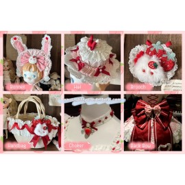 Sweet Berry Rabbit Sweet Lolita Dress by Peach White Tea (PWT05)