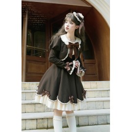 Little Hazelnut Chocolate Color OP Fake Two-Piece by Rose Weaving Poetry (RWP02)