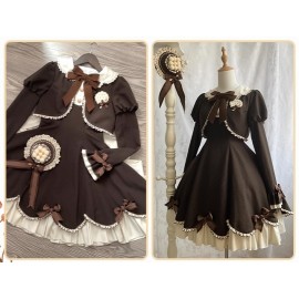 Little Hazelnut Chocolate Color OP Fake Two-Piece by Rose Weaving Poetry (RWP02)