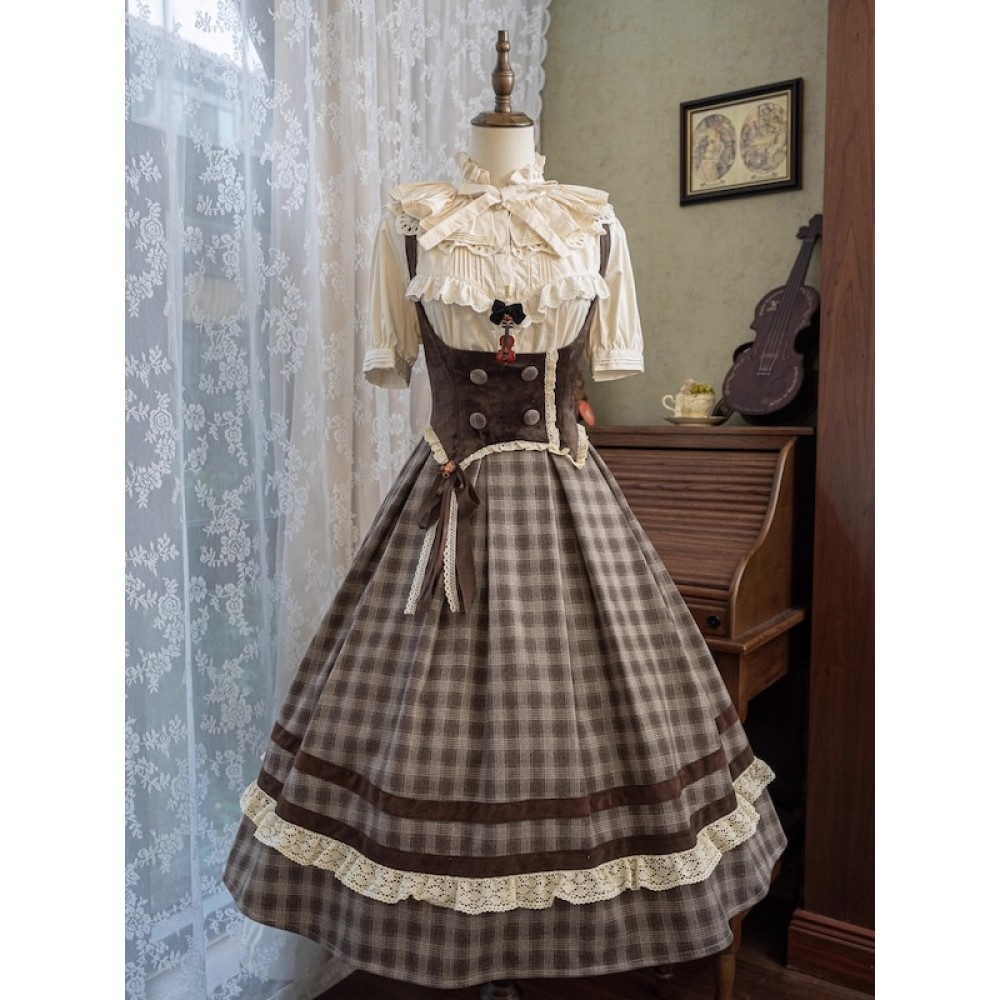 Chestnut Autumn Plaid Classic Lolita JSK (WTS01)