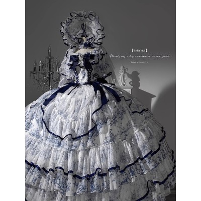 Rain Falling on Celadon Boned Classic Lolita Dress OP (XWM01)