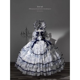 Rain Falling on Celadon Boned Classic Lolita Dress OP (XWM01)