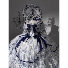 Rain Falling on Celadon Boned Classic Lolita Dress OP (XWM01)