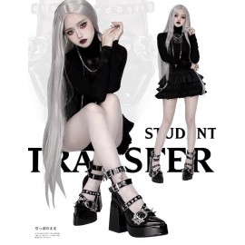 Lunar God Prayer Goth Punk Heels Shoes by Transfer Student (TSS02)