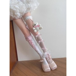 5pc Set Lace-Up Leg Ring Kawaii Socks (SOK01)