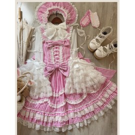 Retro Plaid Sweet Lolita JSK Dress by Tatata Lolita (TTT01)