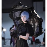 Faded Memories | Black and White Stained Glass Gothic Umbrella (UM01)