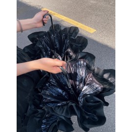 Faded Memories | Black and White Stained Glass Gothic Umbrella (UM01)