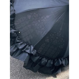 Faded Memories | Black and White Stained Glass Gothic Umbrella (UM01)