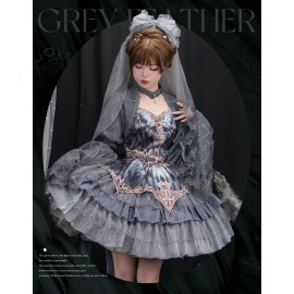 Swan Lake Grey Feather Lolita Dress JSK by Urtto (UT06)