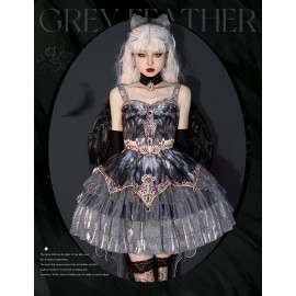 Swan Lake Grey Feather Lolita Dress JSK by Urtto (UT06)
