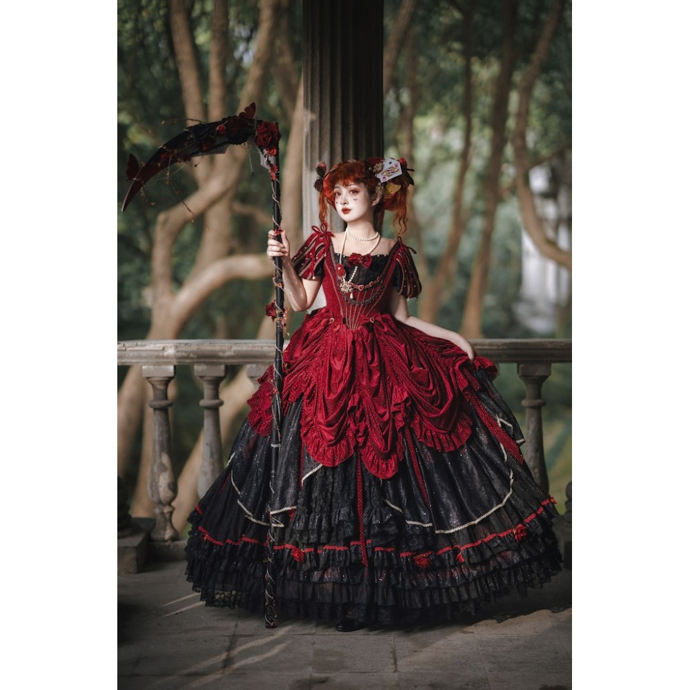 Red Queen Hime Lolita OP Outfit (WFA01)