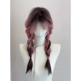 Siamese Cat Pink Gradient Black Long Wig (WIG02)