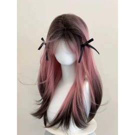 Siamese Cat Pink Gradient Black Long Wig (WIG02)