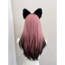 Siamese Cat Pink Gradient Black Long Wig (WIG02)