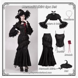 Gothic Witch Corset & Skirt Set by Withpuji (WJ223)