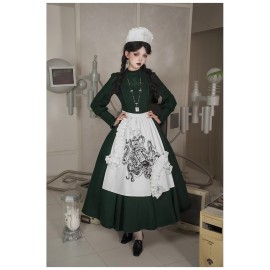 Letters and Poetry: Abyss Therapy Room Green Gothic Lolita OP/JSK by Withpuji (WJ227)
