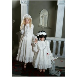 The Cross-Shaped Figure White Goth Lolita Dress OP by With Puji (WJ228)