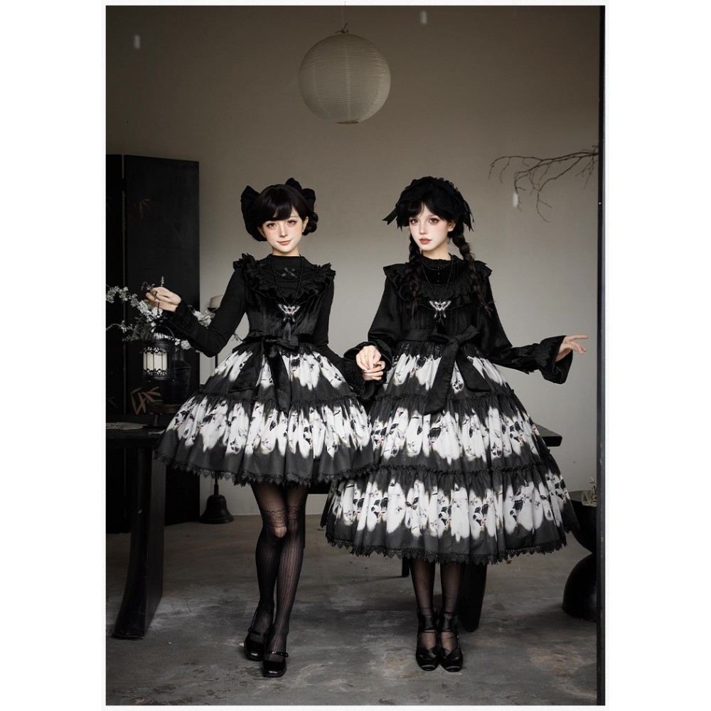 Dry Leaf Butterfly Gothic Lolita JSK / OP With Puji (WJ239)