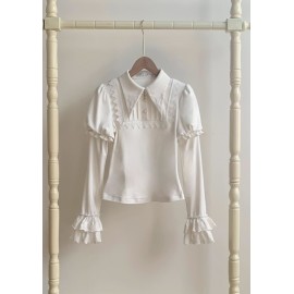 Letters and Poems: Oath Knitted Stretch Lolita Winter Blouse by Withpuji (WJ240)