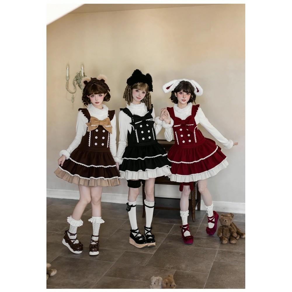Three-tiered Sweet Lolita Kawaii JSK by With Puji (WJ242)