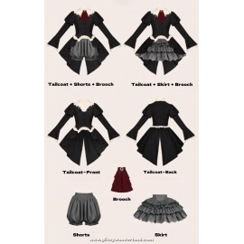 Eternal Night Banquet Ouji Lolita Gothic Tailcoat, Shorts, Skirt By Withpuji (Wj211)