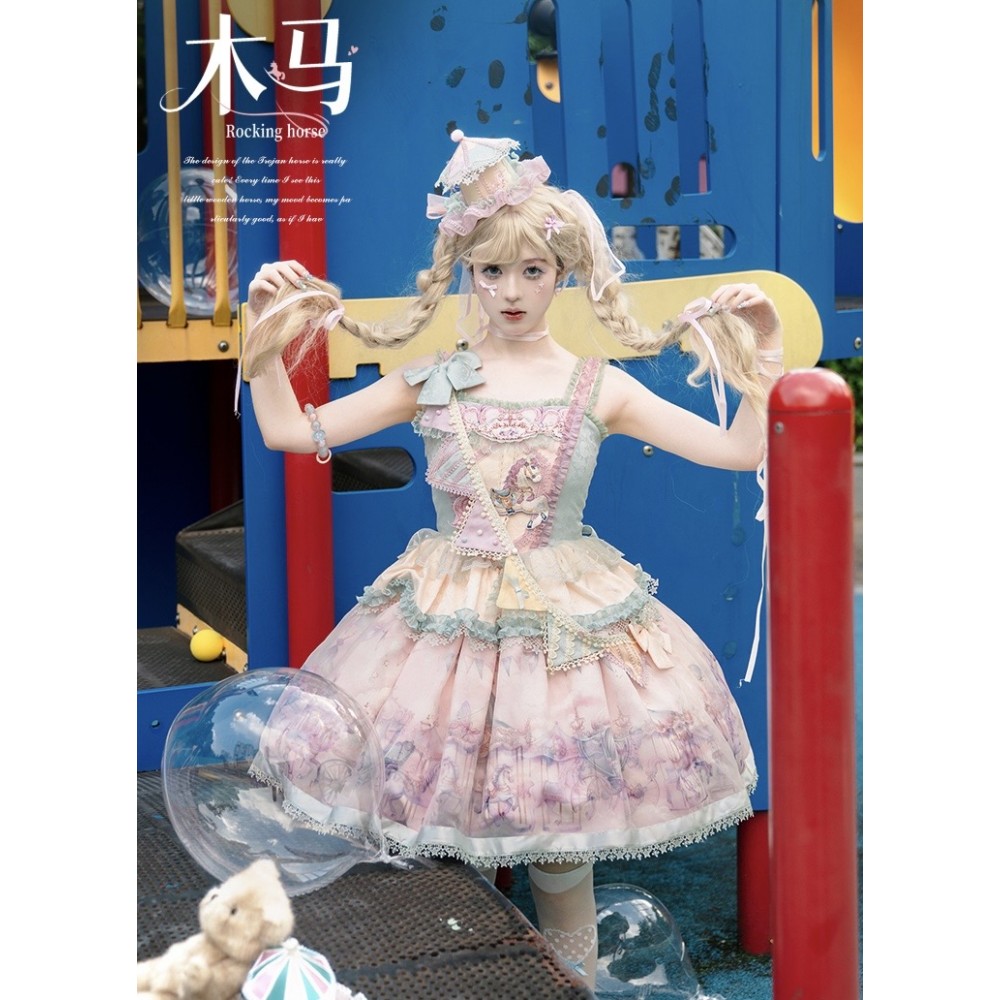 Rocking Horse Sweet Lolita Dress JSK By Yarn Ball Cat (YBC01)