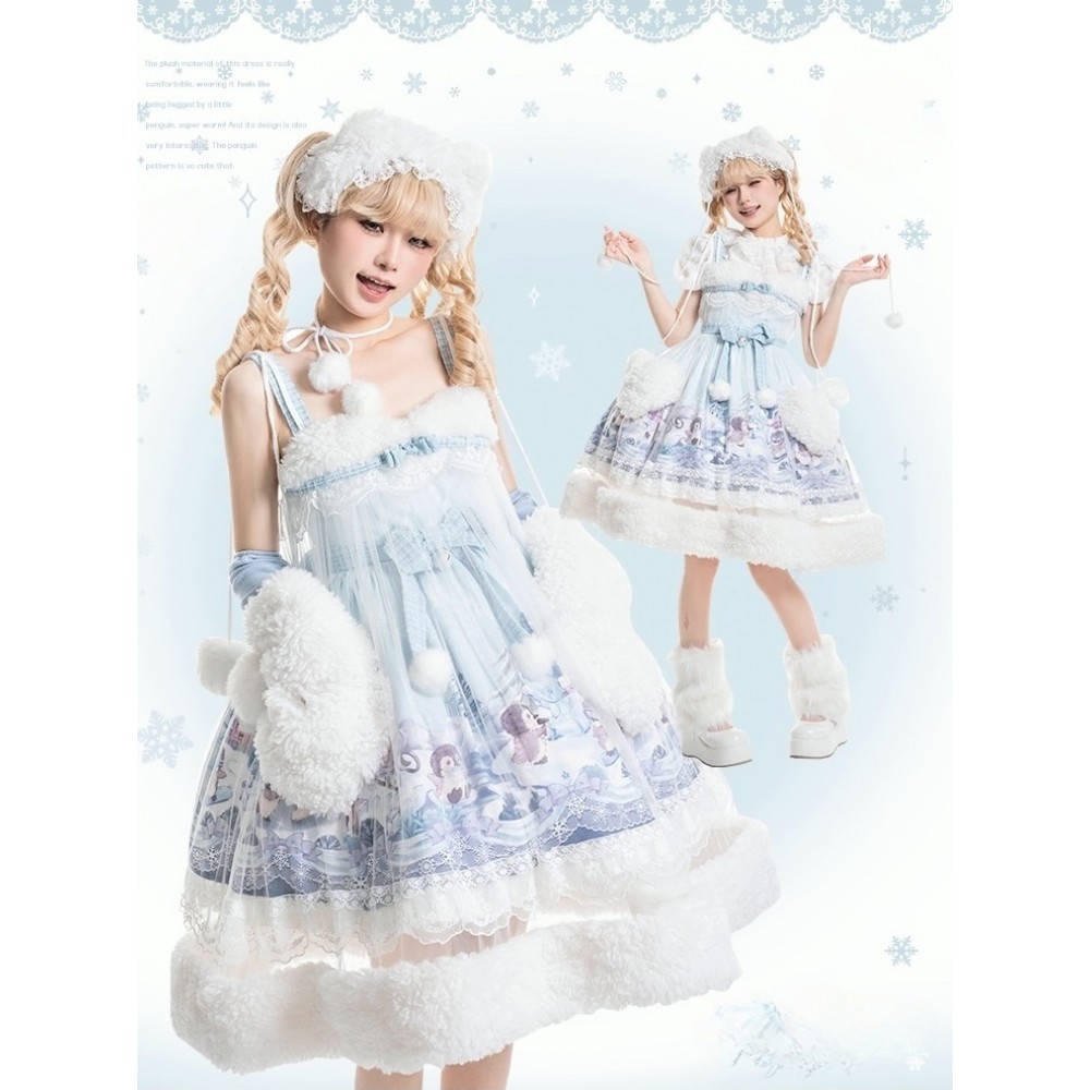 Penguin Snowball Sweet Lolita Dress JSK By Yarn Ball Cat (YBC03)